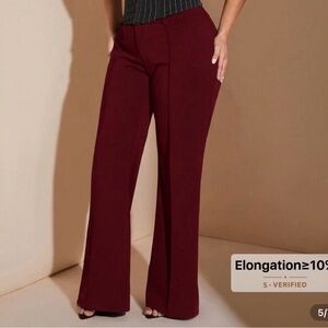 SHEIN Plus Size Elegant Burgundy Women's Pants Size 2X
